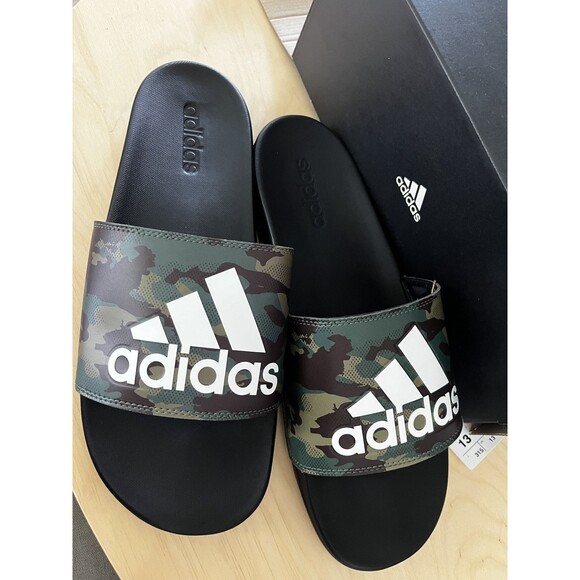 Adidas Slides Sandals GW9647 Adilette Comfort Camo Mens 13 New - Picture 1 of 5